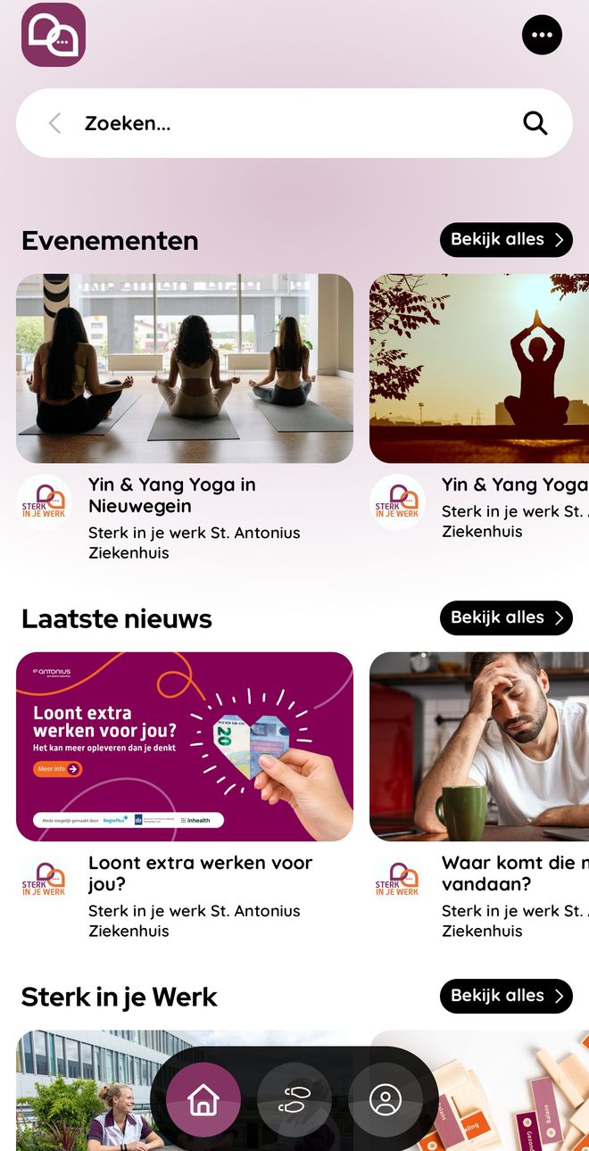 De app Antonius Fit op een telefoon