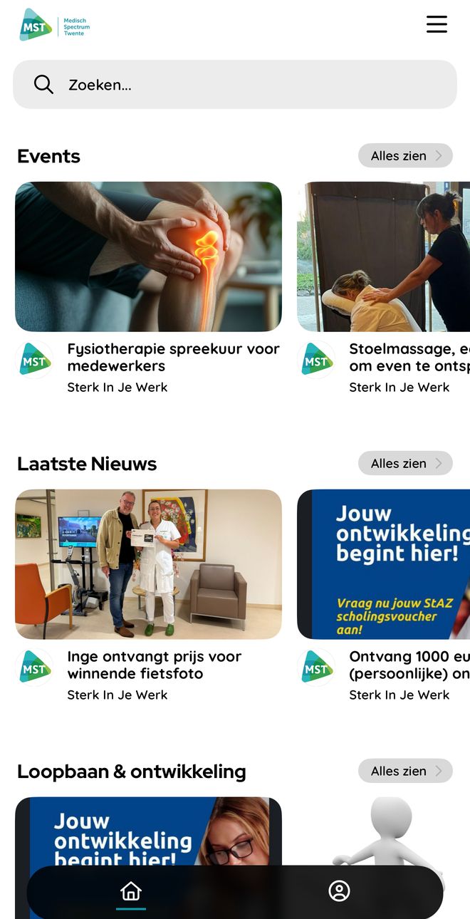 De app MST Vitaal op een telefoon
